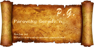 Parovsky Germán névjegykártya